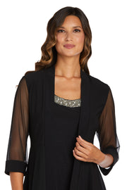 Jacket Dress With Beaded Neckline and Soft Jacket