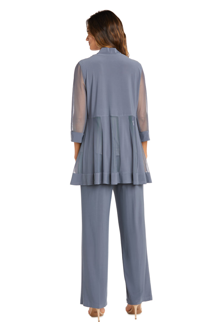 Three Piece Pant Suit with Sheer Inserts, Beading and Diamante