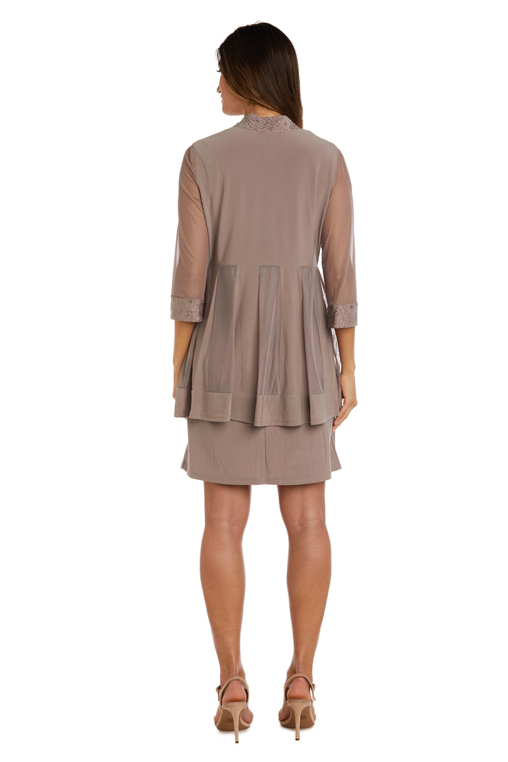 Shift Dress with Matching Jacket and Metallic Detailing