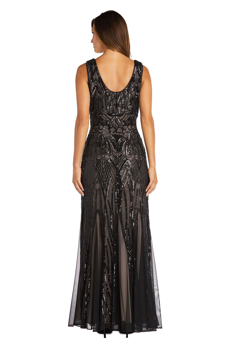 Beaded Godet Evening Gown