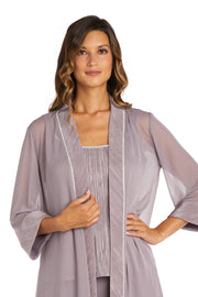 Three-Piece Pant Suit with Sheer Jacket - Petite