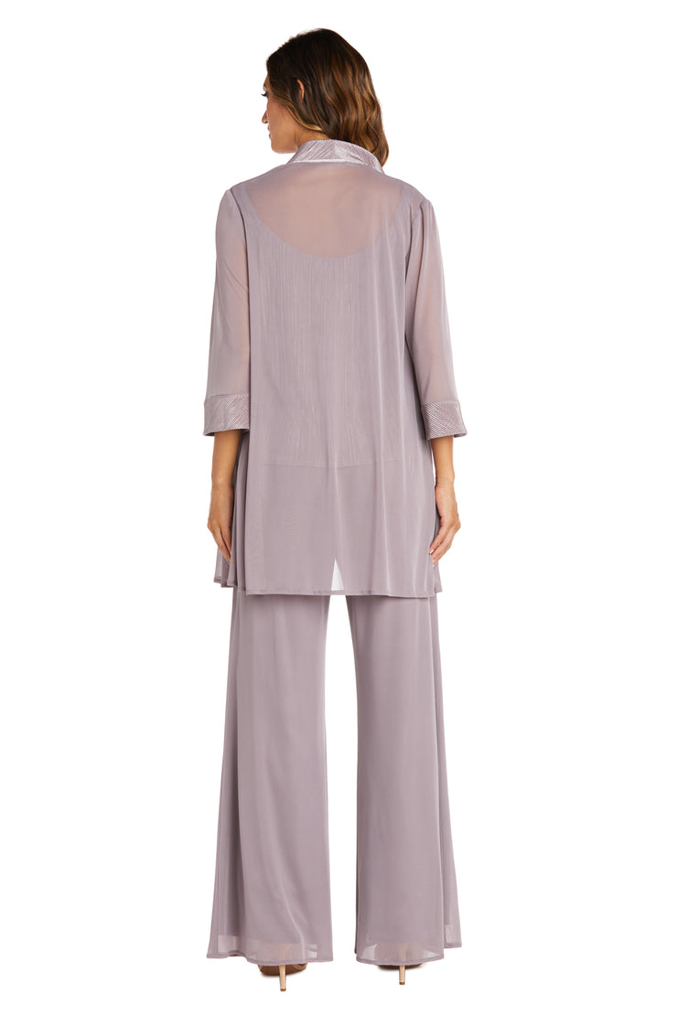 Three-Piece Pant Suit with Sheer Jacket