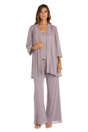 Three-Piece Pant Suit with Sheer Jacket - Petite