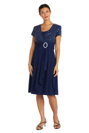 Cascade Wrap Dress with Rhinestone Buckle