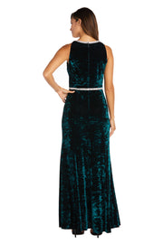 Long Crinkle Velvet Dress - Petite