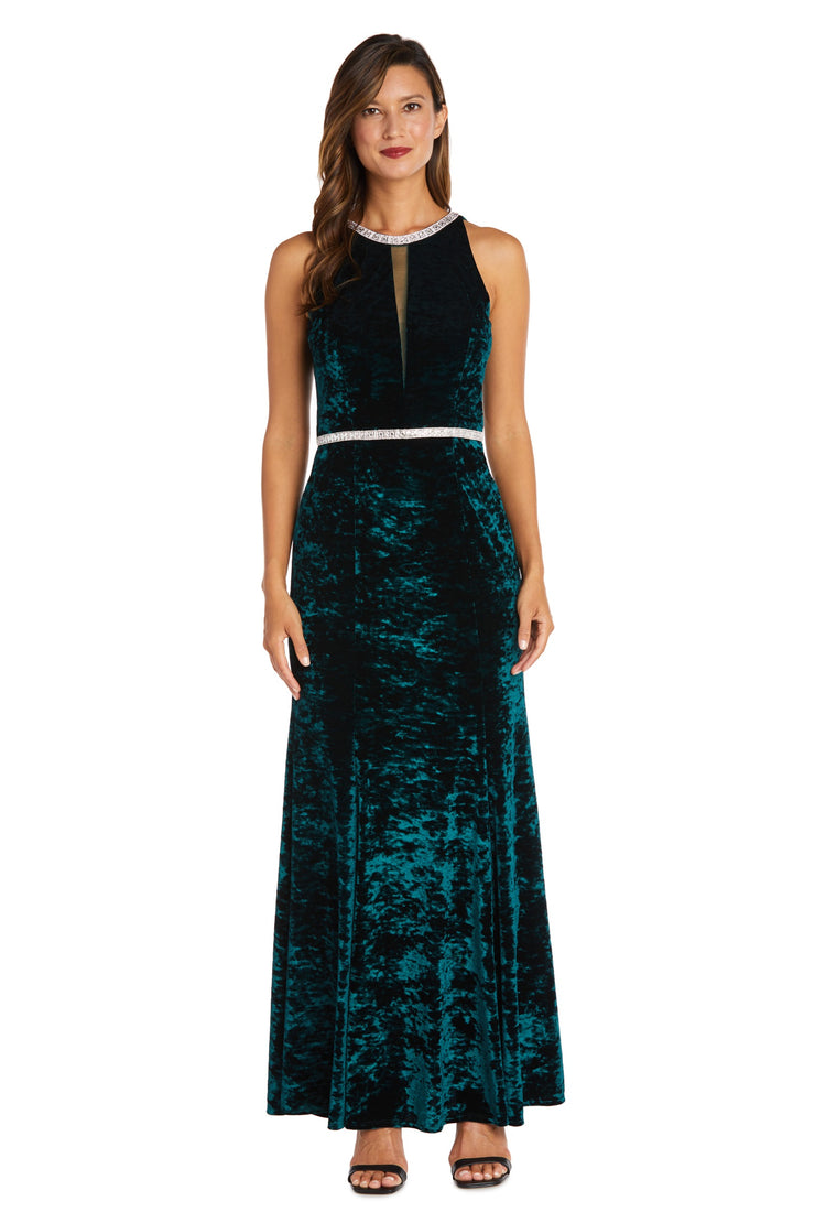 Long Crinkle Velvet Dress - Petite