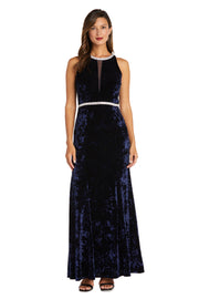 Long Crinkle Velvet Dress - Petite