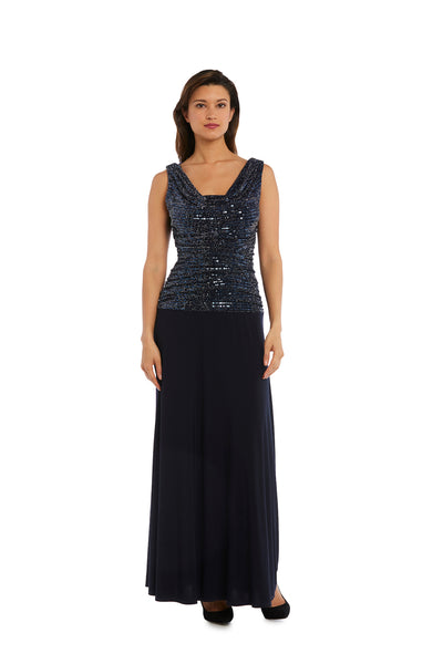 Sleeveless Maxi Gown with Sequined Top