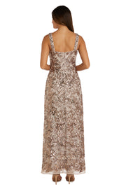 Sequined Column Evening Gown - Petite