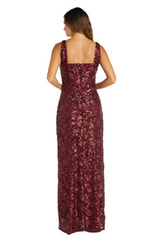 Sequined Column Evening Gown - Petite