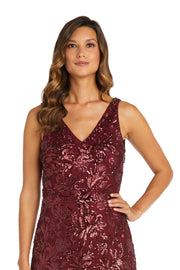 Sequined Column Evening Gown
