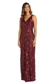 Sequined Column Evening Gown