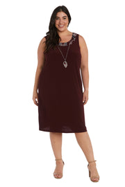 Two-Piece Printed Jacket and Dress Set - Plus
