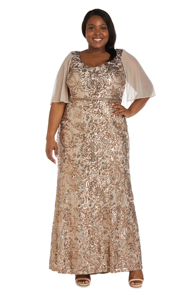 Sequin Capelet Fishtail Dress - Plus