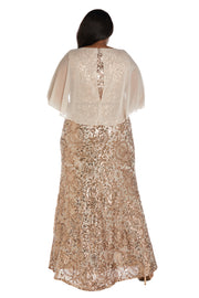 Sequin Capelet Fishtail Dress - Plus