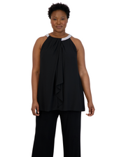 Scarf Halter Tunic With Neck Detail - Plus