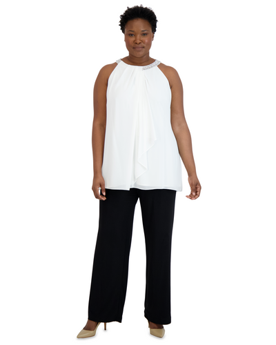 Scarf Halter Tunic With Neck Detail - Plus