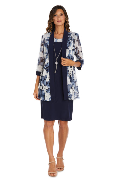 Two-Piece Printed Jacket and Dress Set