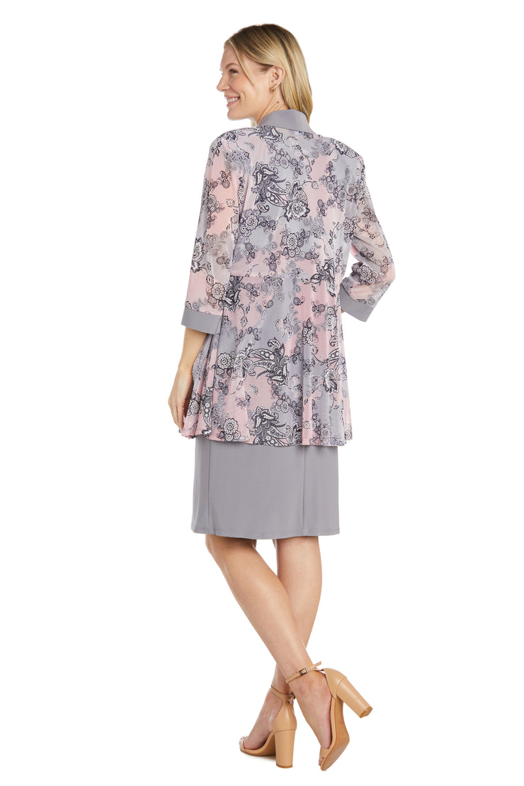 Mesh Printed Jacket Dress - Petite