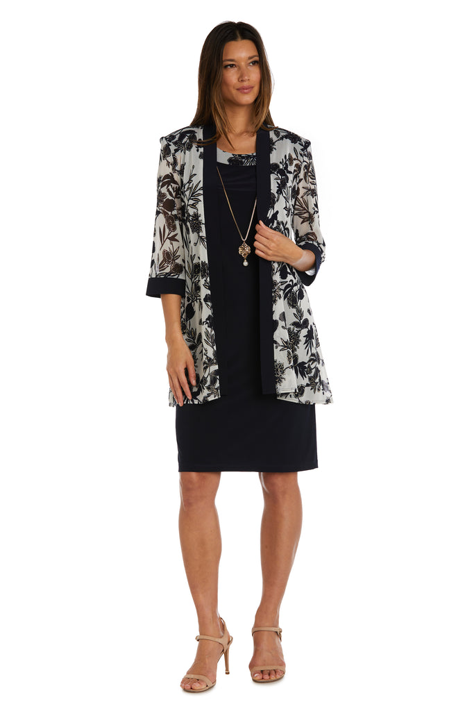 Two-Piece Printed Jacket and Dress Set