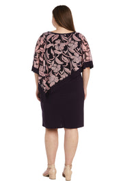 Floral Asymmetrical Poncho - Plus