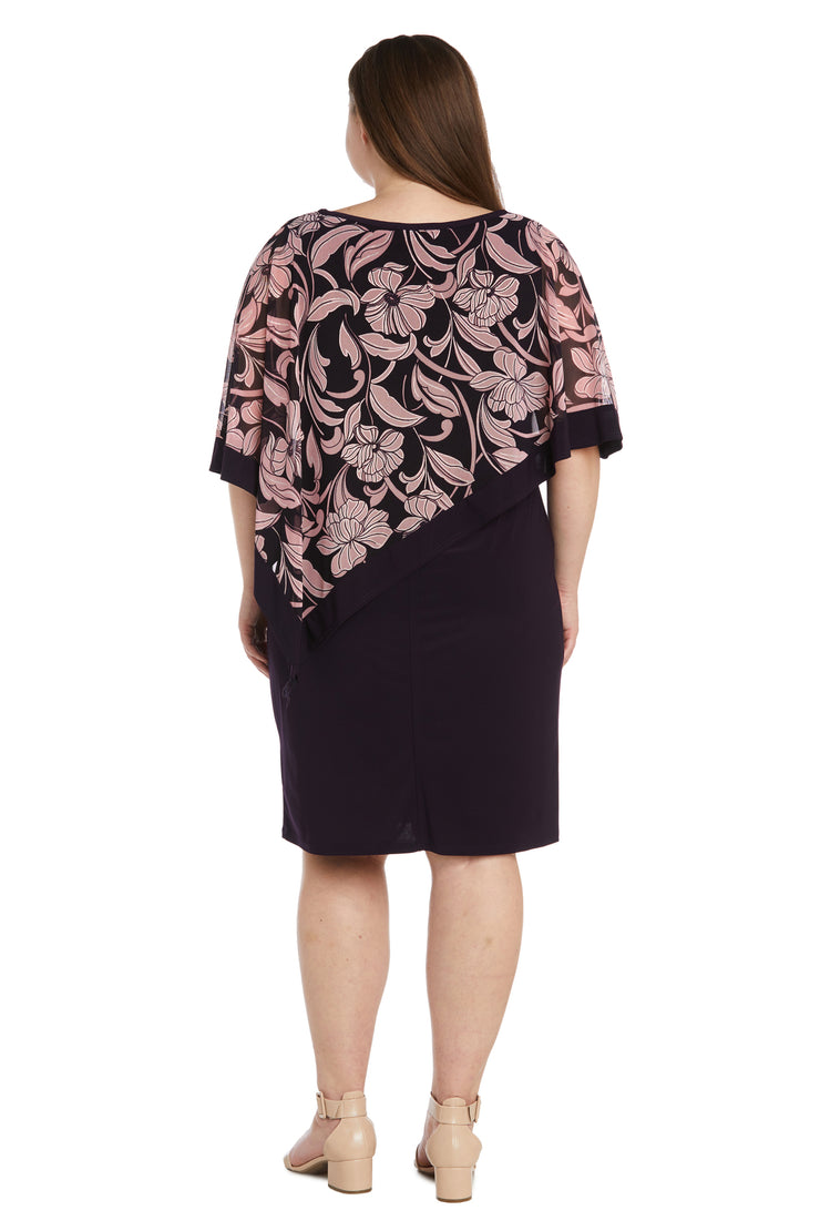 Floral Asymmetrical Poncho - Plus