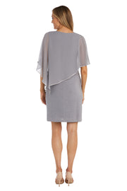 Jeweled Trim Poncho Dress - Petite