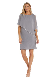 Jeweled Trim Poncho Dress - Petite